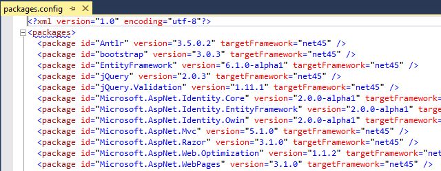 Updated Packages Configuration File